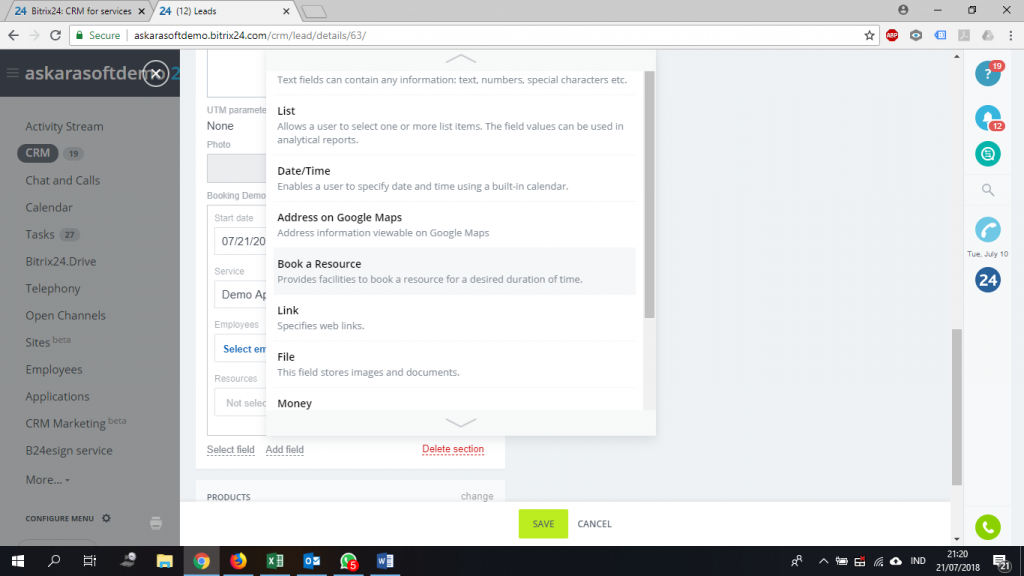 CRM Bitrix24 Untuk Sistem Reservasi - Askarasoft | Software & Aplikasi CRM